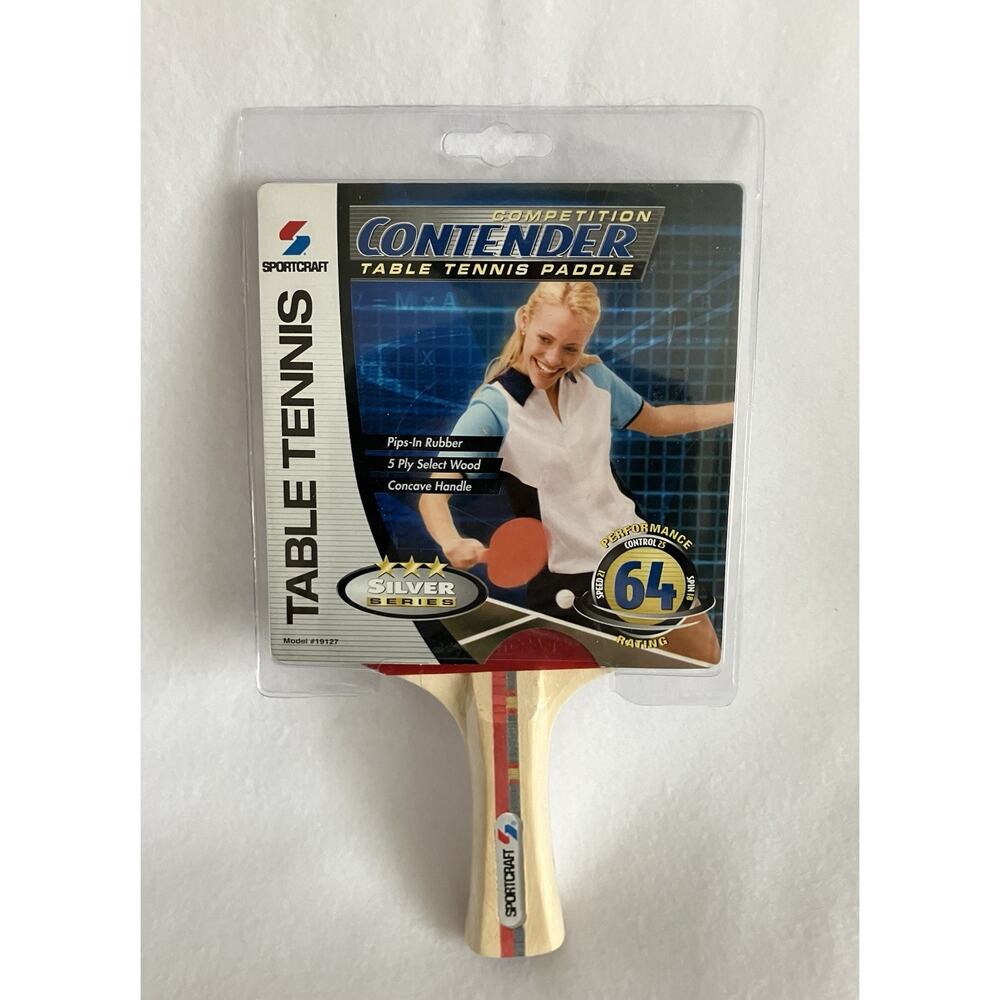 Sportcraft Competition Contender Table Tennis Paddle Silver Series Model 19127